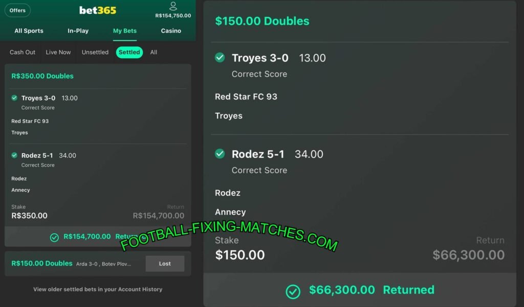 BET365 FOOTBALL FIXED MATCH TIPS