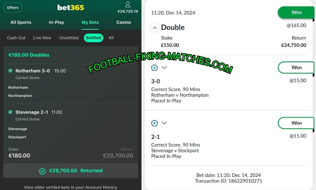 BET365 FOOTBALL FIXED MATCHES TIPS