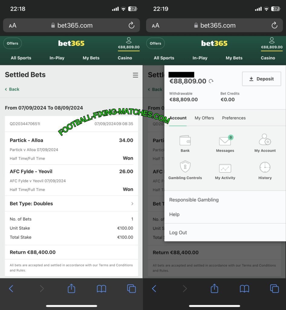 FIXING FOOTBALL HTFT BETTING MATCH