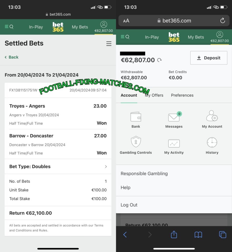 FIXING MATCHES FOOTBALL HTFT BETTING ODDS