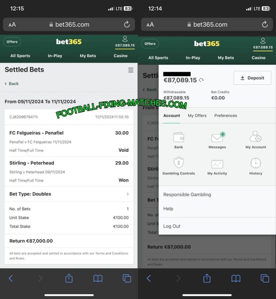 MATCH FIXED BET365 SURE WIN