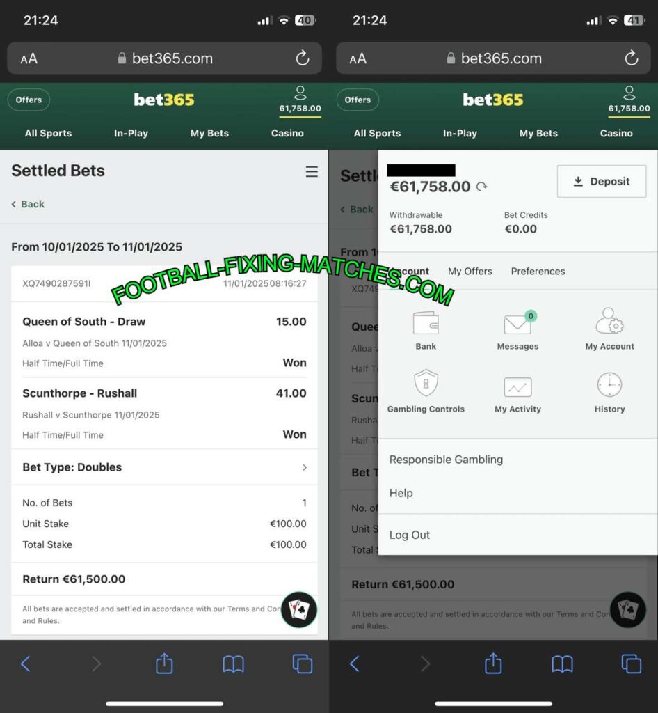 MATCH FIXED BET365 TIPS