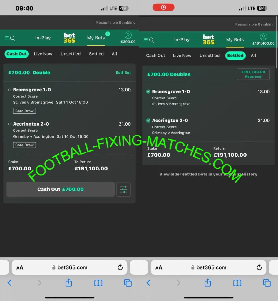 MATCH FIXED CORRECT SCORE TIPS - FOOTBALL