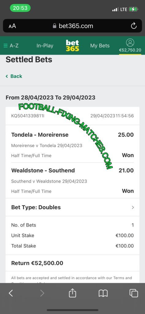 MATCH FIXING HT FT DOUBLE COMBINED BET FOOTBALL TIPS