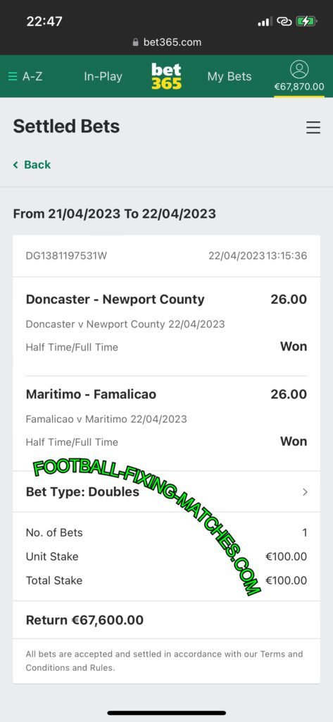 MATCH FIXING HTFT FREE ODDS DOUBLE WIN