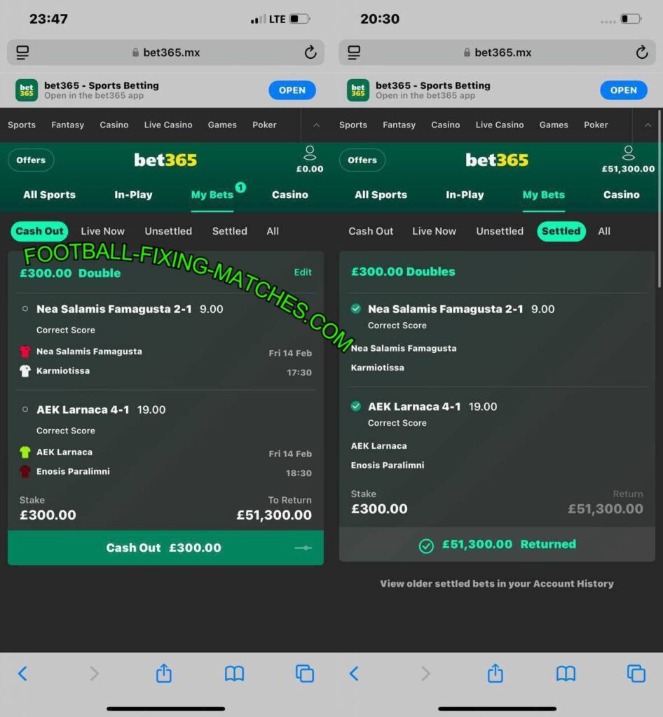 MATCH FIXING IN FOOTBALL TIPS BET365