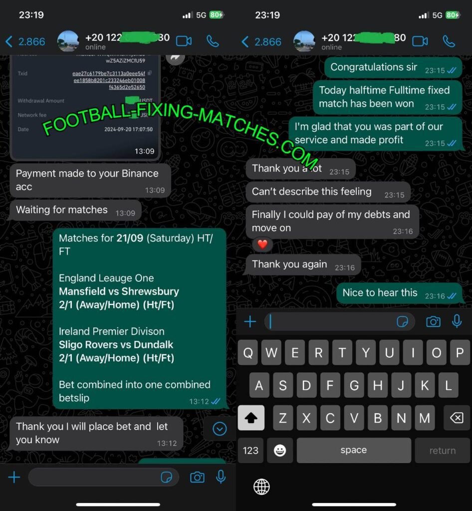 MATCH FIXING SOCCER WHATSAPP