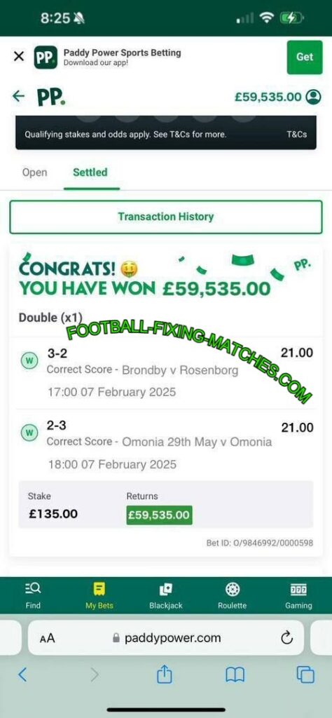 PADDYPOWER FOOTBALL FIXED BETTING TIPS