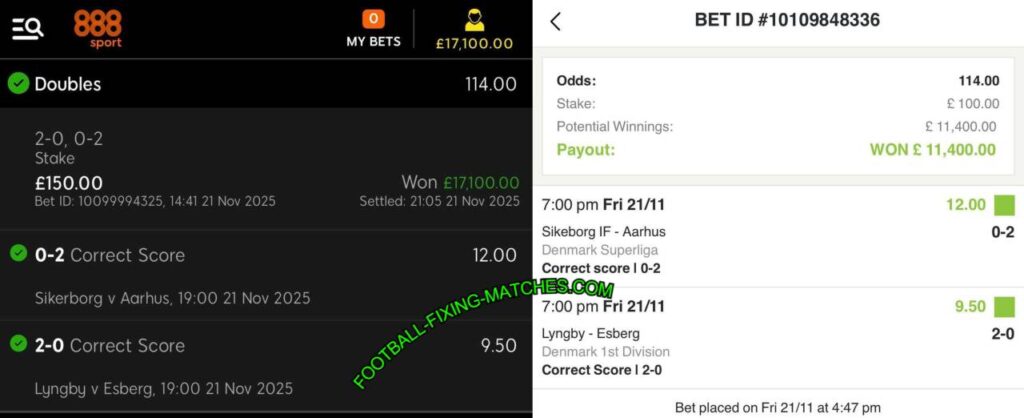 888 SPORT FIXED MATCHES