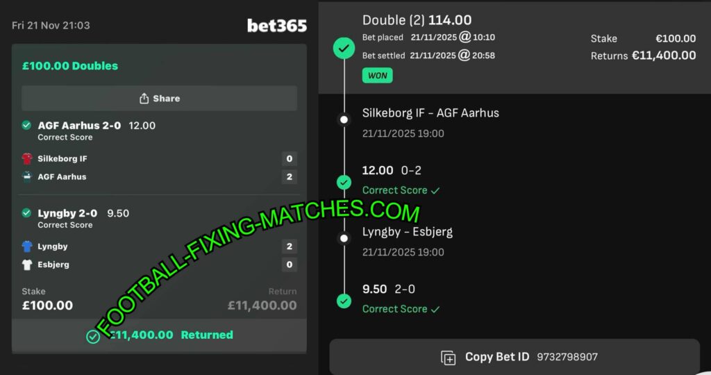BET365 FIXED MATCHES