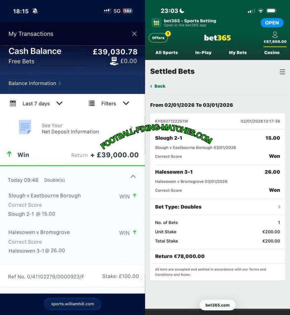 WILLIAM HILL SPORTS FIXED MATCHES TIPS