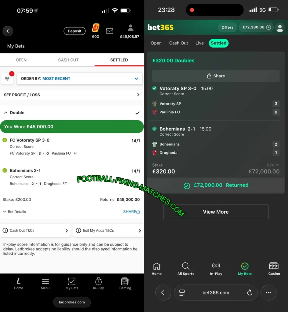 BET365 CORRECT SCORE FIXED TIPS