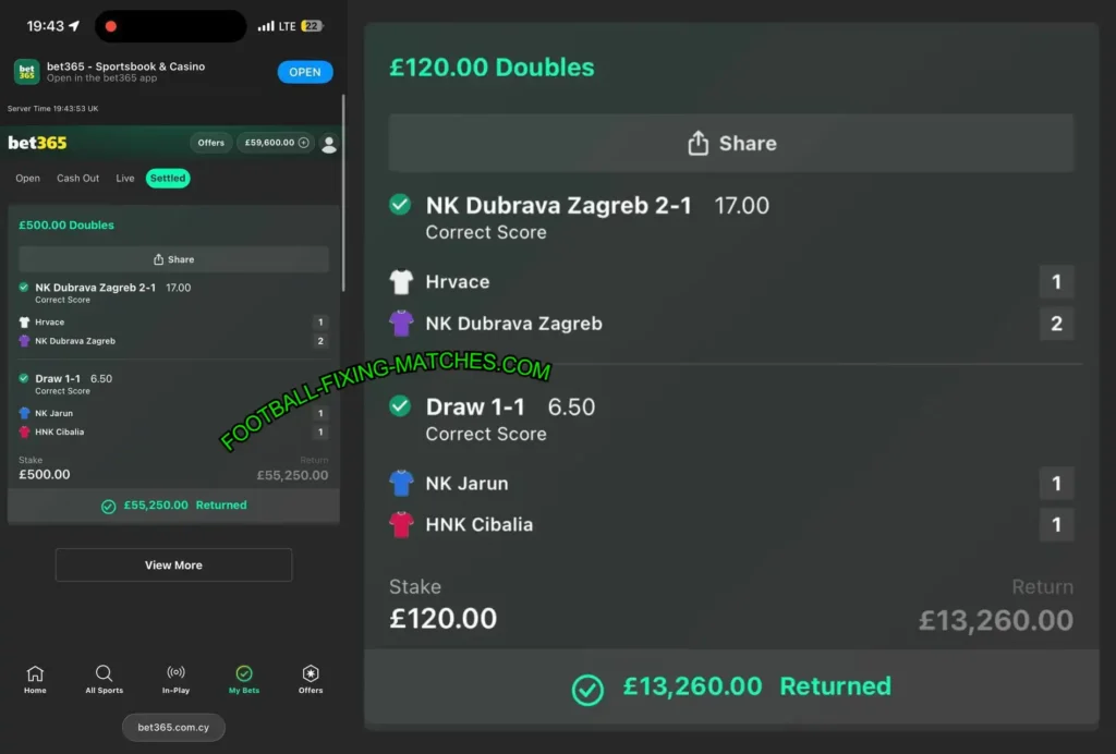 BET365 CORRECT SCORE MATCHES