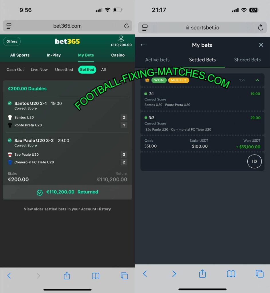 BET365 FIXED CORRECT SCORE GAMES