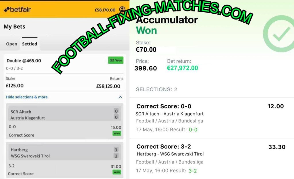 BETFAIR CORRECT SCORE FIXED MATCHES TIPS