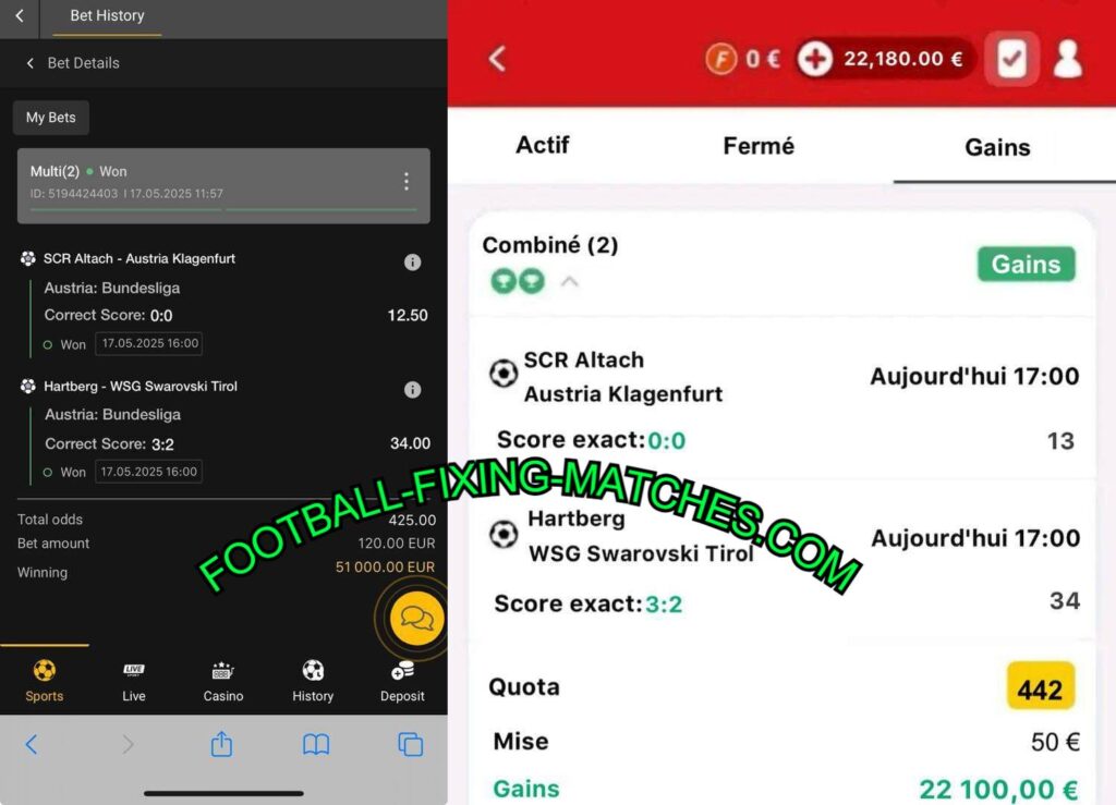 BWIN CORRECT SCORE FIXED MATCHES TIPS