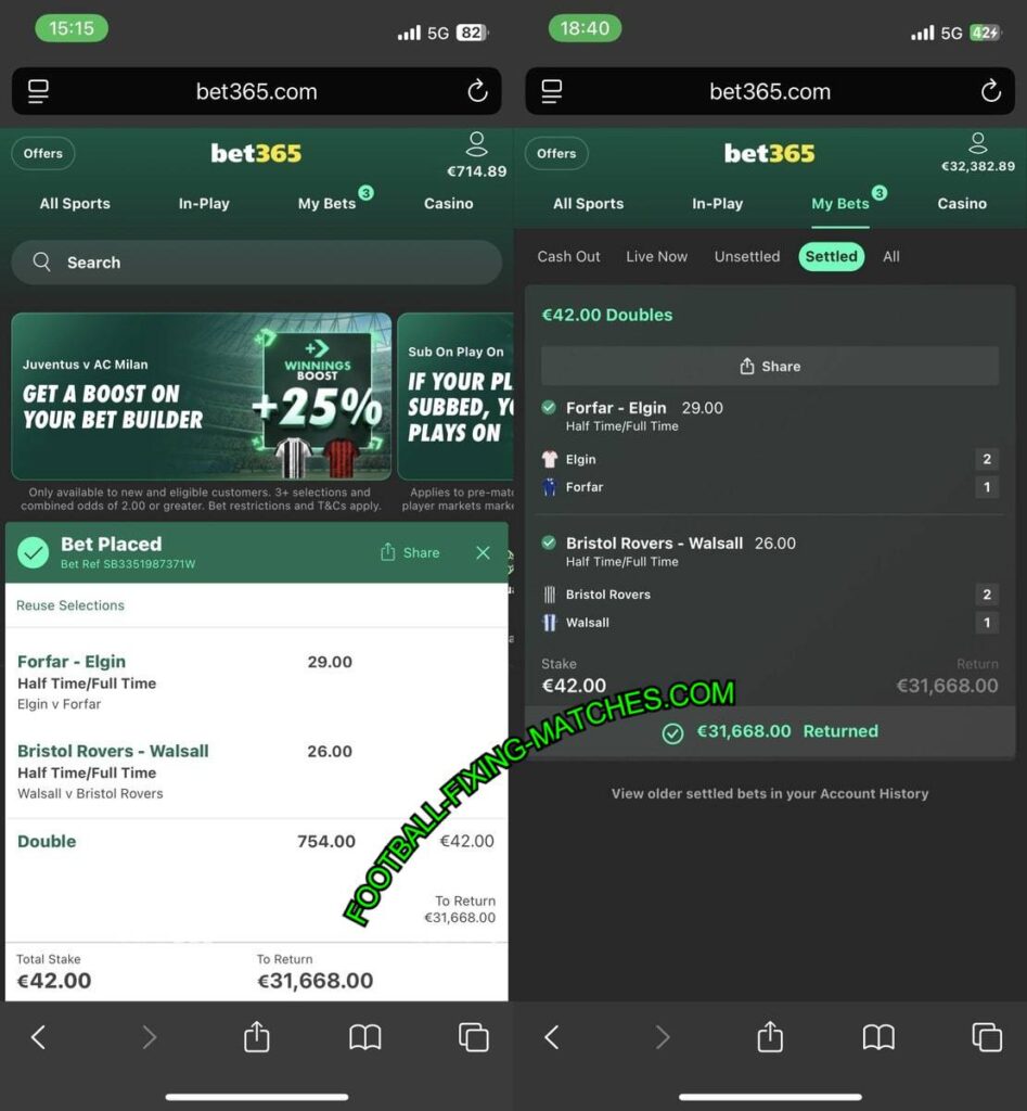 FIXING FOOTBALL HALFTIME FULLTIME BETS