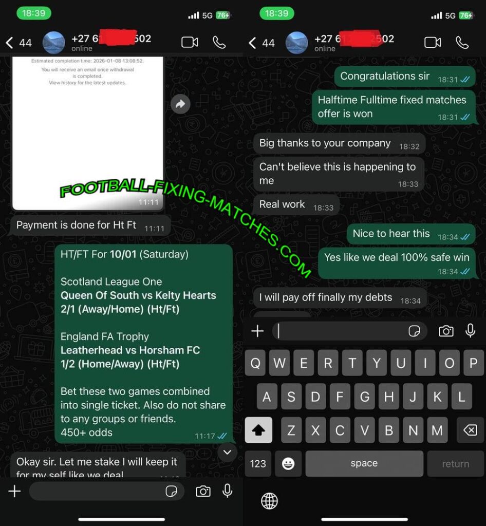 FIXING WHATSAPP FOOTBALL TIPS