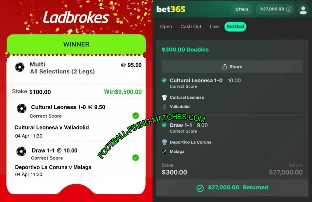 LADBROKES SOCCER FIXED BETTING MATCHES