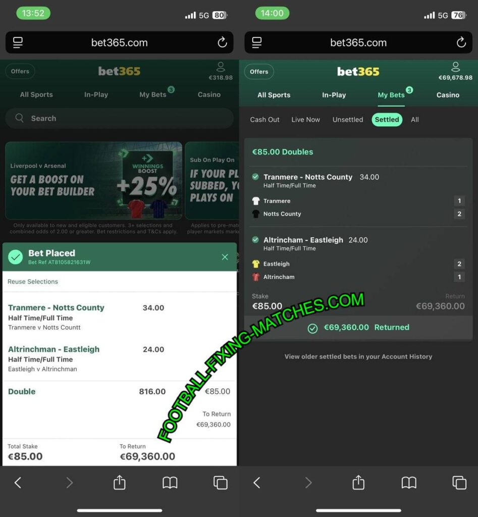 MATCH FIXING FOOTBALL HTFT