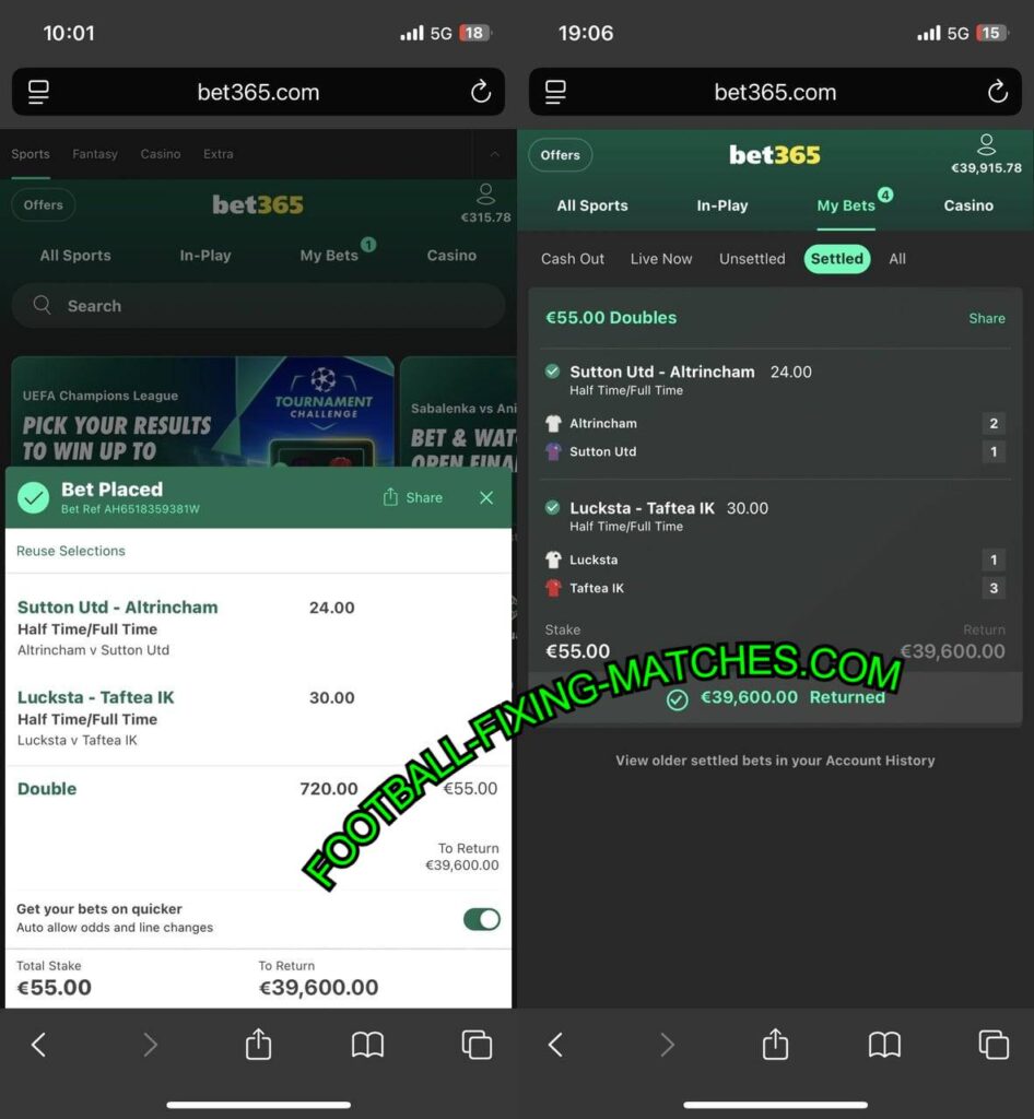 MATCH FIXING FOOTBALL TIPS HTFT