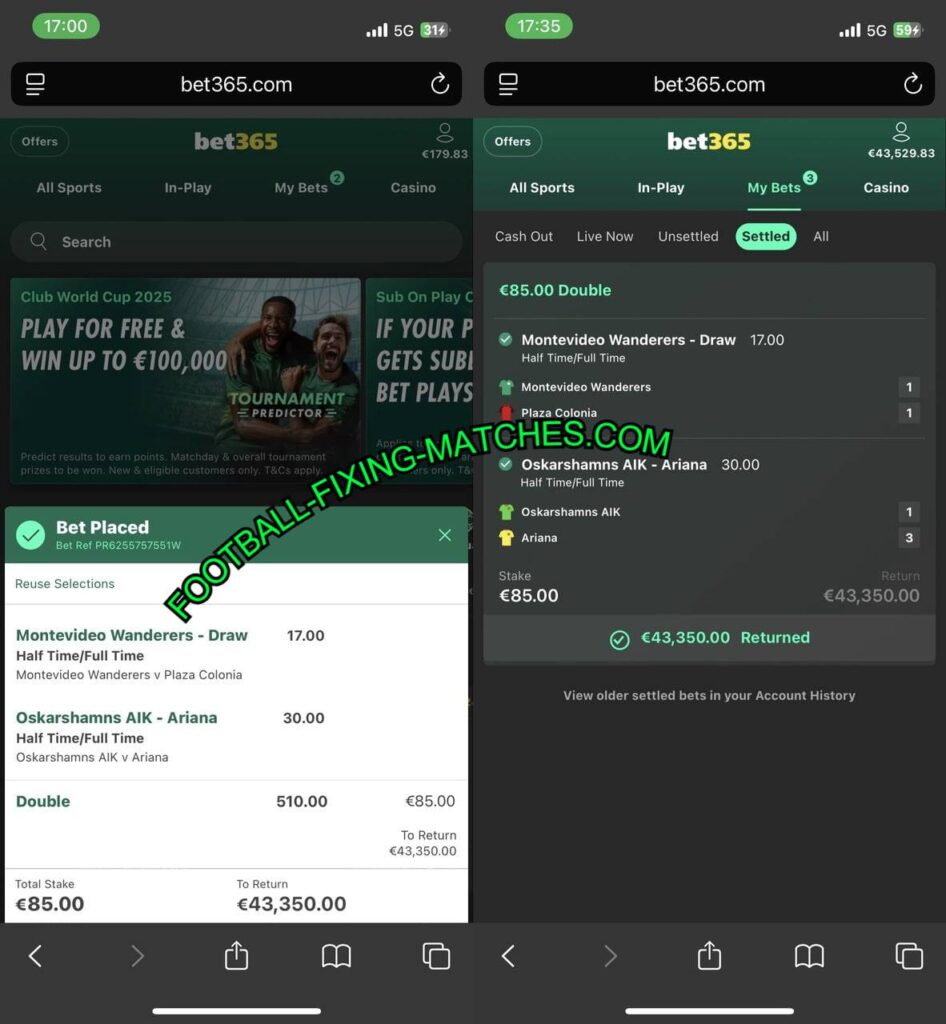 MATCH FIXING FOOTBALL TIPS HTFT