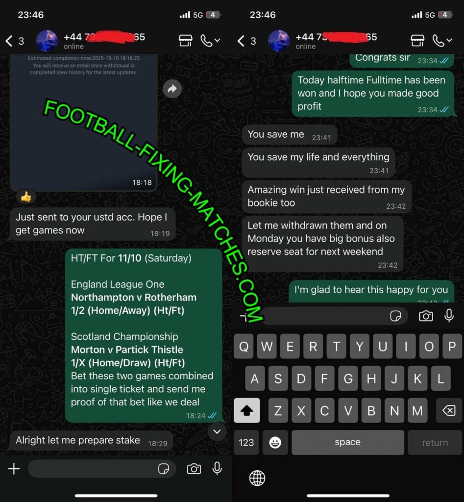 MATCH FIXING TIPS ON WHATSAPP