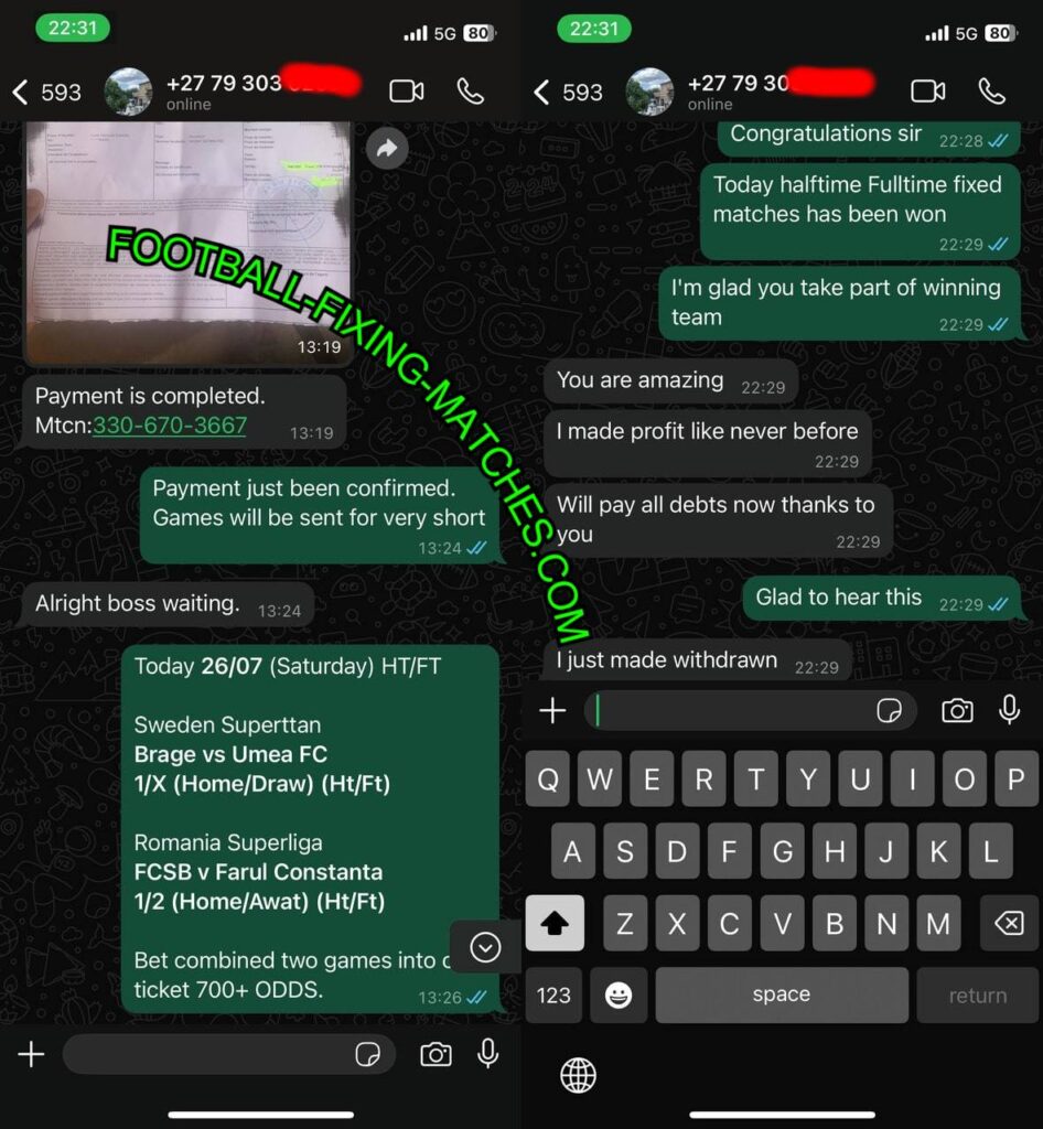 MATCH FIXING TIPS ON WHATSPAP