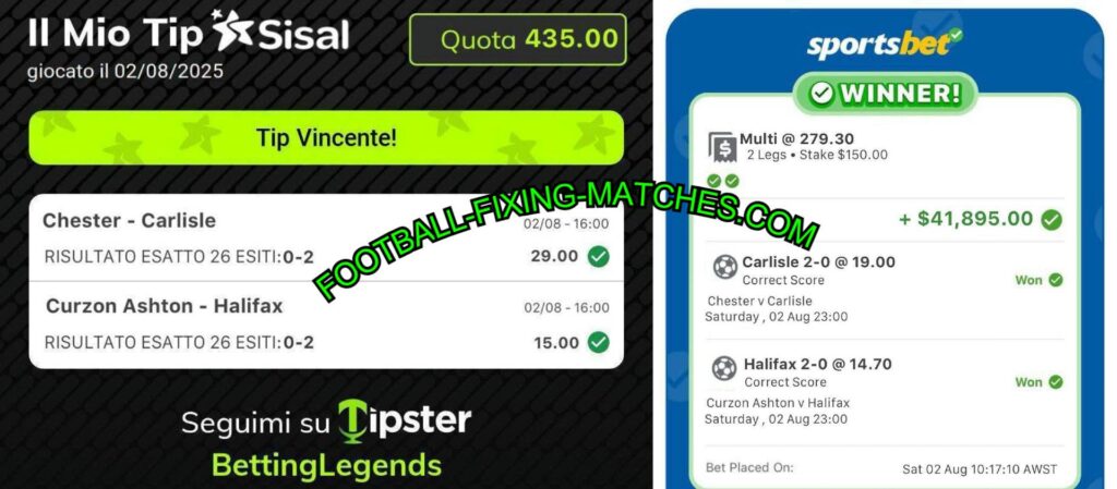 SISAL CORRECT SCORE SPORTS BET FIXED