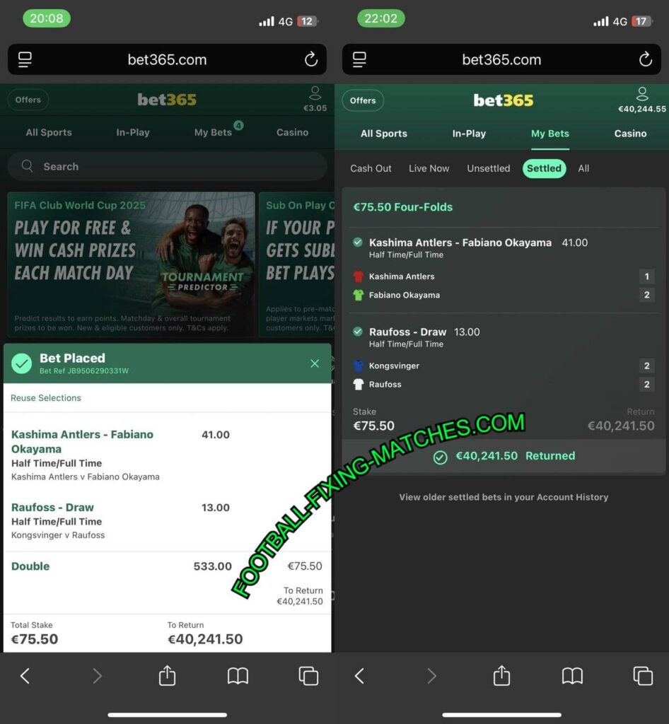 SOCCER BET365 MATCH FIXING TIPS