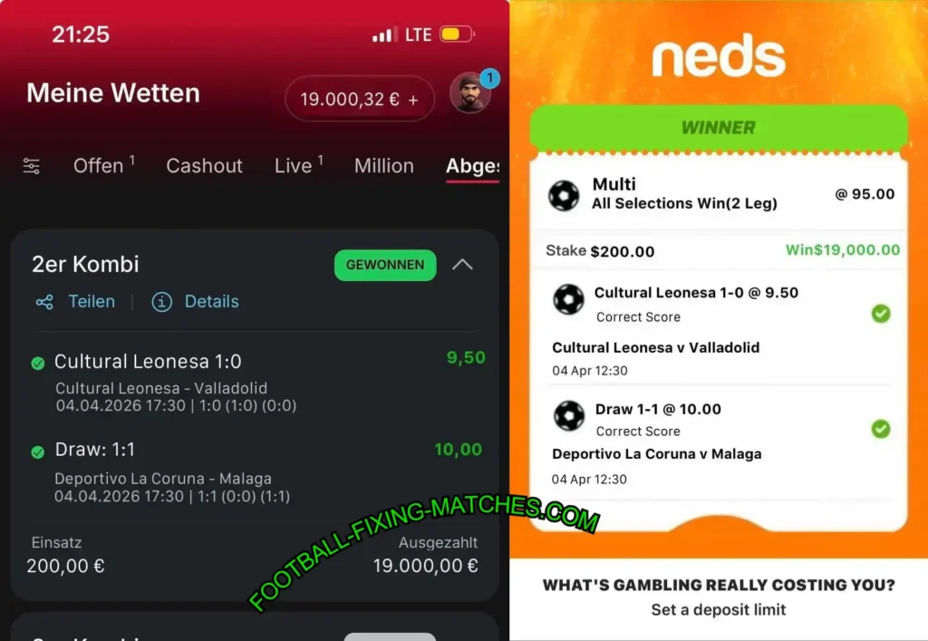 TIPICO CORRECT SCORE FIXED MATCHES