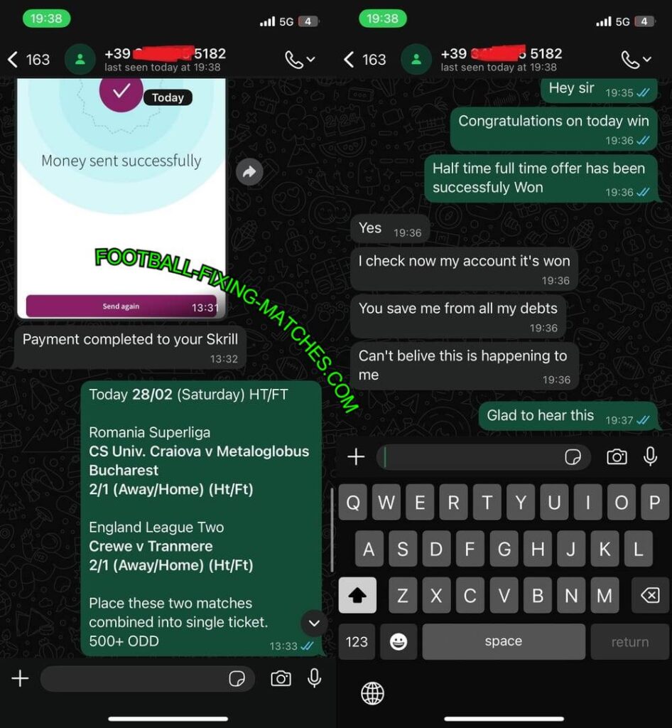WHATSAP FIXING MATCH BET WHATSAP FIXING MATCH BET